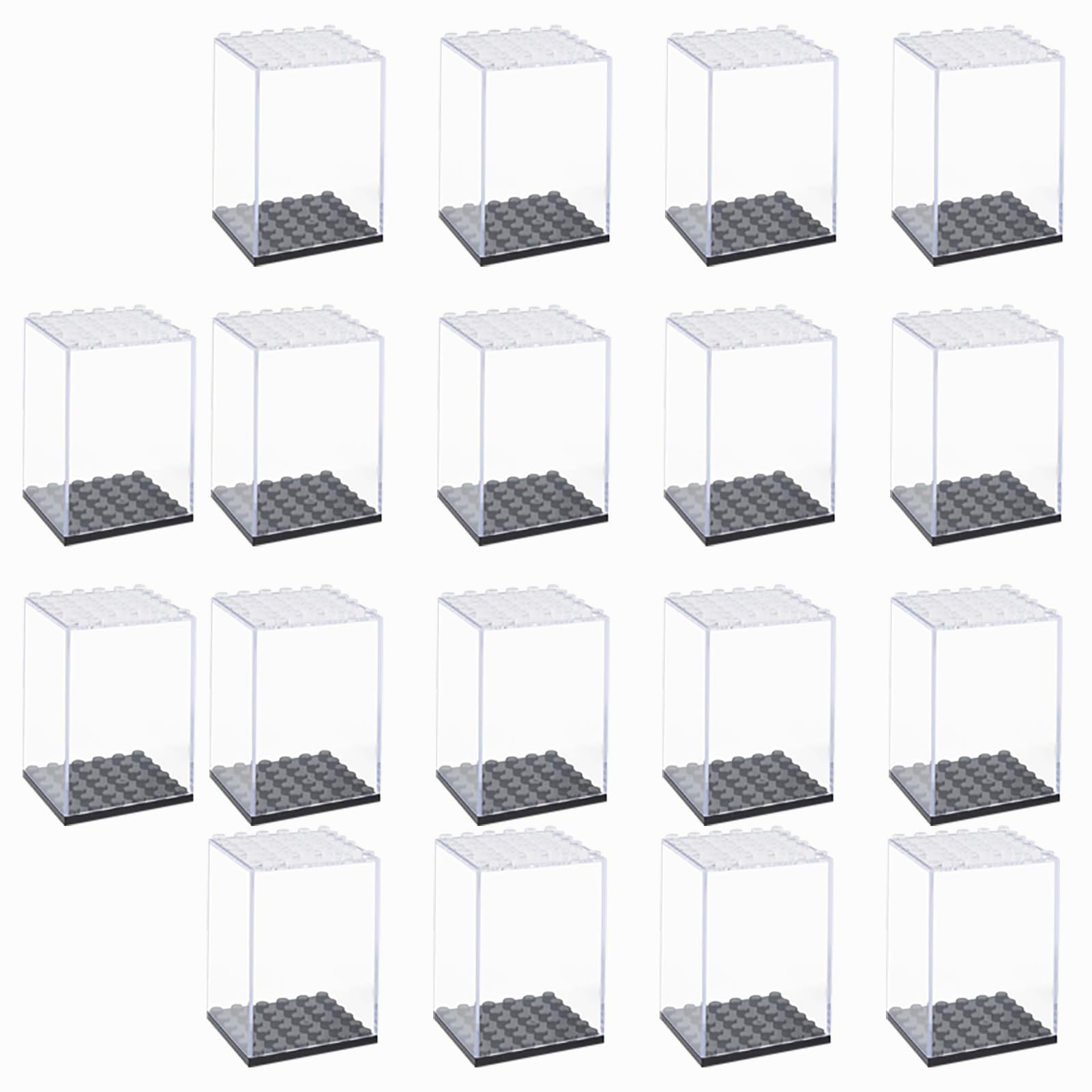 Lego Minifigure Holder - Acryl-Baustein-Ausstellungsbox für Minifiguren, Actionfigur, stapelbare Aufbewahrungsvitrine