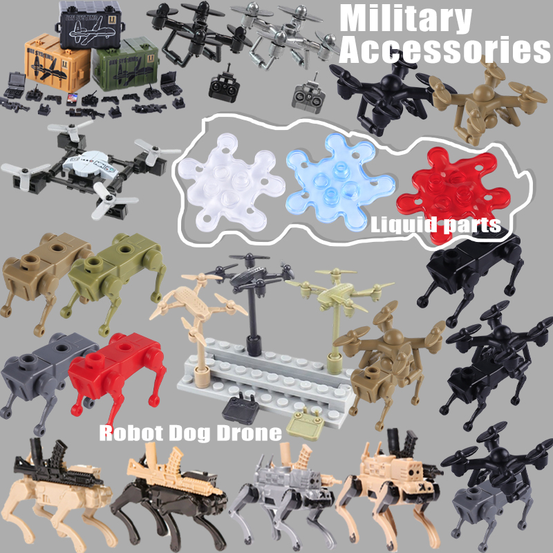 Lego Minifigure Holder - WW2 Militär Zubehör UAV Roboter Hund